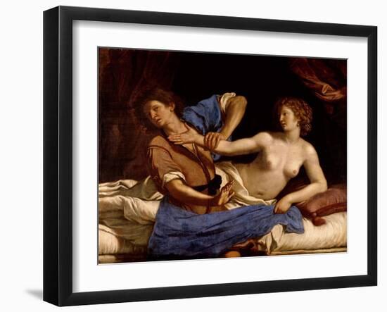 Joseph and the Wife of Potiphar, circa 1649-Guercino (Giovanni Francesco Barbieri)-Framed Giclee Print