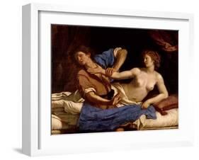 Joseph and the Wife of Potiphar, circa 1649-Guercino (Giovanni Francesco Barbieri)-Framed Giclee Print