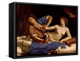 Joseph and the Wife of Potiphar, circa 1649-Guercino (Giovanni Francesco Barbieri)-Framed Stretched Canvas