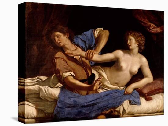 Joseph and the Wife of Potiphar, circa 1649-Guercino (Giovanni Francesco Barbieri)-Stretched Canvas