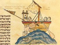 Jonah Eaten by the Whale, from a Hebrew Bible, 1299-Joseph Asarfati-Stretched Canvas