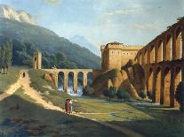 A View of a Fortified Aqueduct-Joseph August Knip-Stretched Canvas