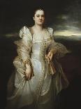 Portrait of a Lady, Wearing a White Dress Embroidered with Pearls-Joseph Bail-Giclee Print