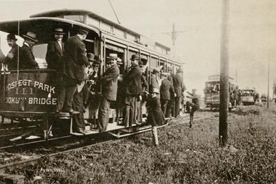 Brooklyn Trolleys Bound for Coney Island, New York City, C.1897