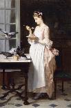 Feeding the Pigeons-Joseph Caraud-Giclee Print