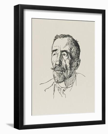 Joseph Conrad Polish-Born Writer in 1922-Powys Evans-Framed Art Print