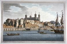 South View of the Tower of London with Boats on the River Thames, 1795-Joseph Constantine Stadler-Framed Giclee Print