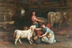 Feeding The Calves-Joseph Denovan Adam-Framed Giclee Print