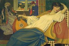 The Mystic Burial, 1895 (Watercolour and Bodycolour)-Joseph Edward Southall-Mounted Premium Giclee Print