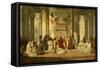 Joseph Expliquant Les Songes Du Pharaon (Joseph Explaining the Pharaoh's Dreams to Him)-Jean Adrien Guignet-Framed Stretched Canvas