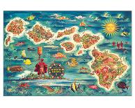 The Dole Map of the Hawaiian Islands - Vintage Pictorial Map, 1950s-Joseph Fehér-Art Print