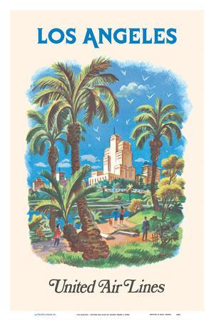 Southern California Joseph Feher Vintage Airline Travel Art Poster Print Southern California Joseph Feher Vintage Airline Travel Art Poster Print