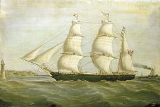 The Barque Elizabeth Martin off the Skerries, with South Stack and Carmel Head-Joseph Heard-Framed Stretched Canvas