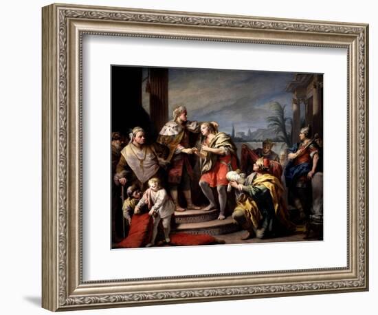 Joseph in the Pharaohs Palace, Ca. 1749-Jacopo Amigoni-Framed Giclee Print