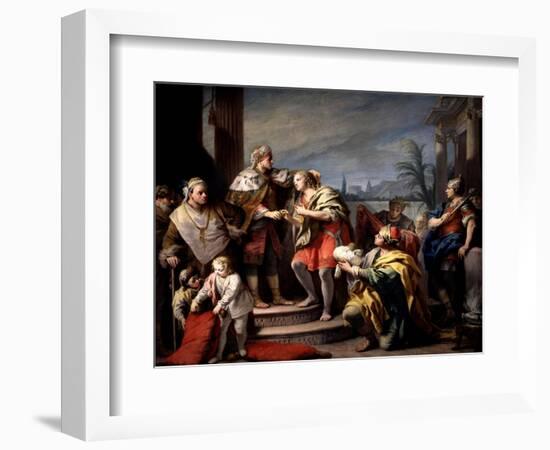 Joseph in the Pharaohs Palace, Ca. 1749-Jacopo Amigoni-Framed Giclee Print