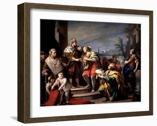 Joseph in the Pharaohs Palace, Ca. 1749-Jacopo Amigoni-Framed Giclee Print