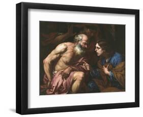 Joseph Interprete Le Reve Du Boulanger Et De L'echanson - Joseph Interpreting the Dreams of the Bak-Giambattista Langetti-Framed Premium Giclee Print