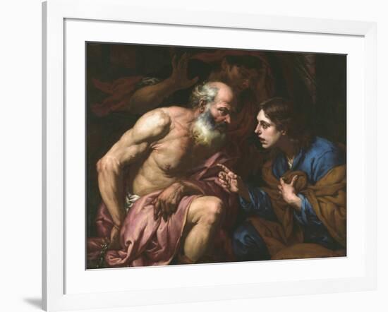 Joseph Interprete Le Reve Du Boulanger Et De L'echanson - Joseph Interpreting the Dreams of the Bak-Giambattista Langetti-Framed Giclee Print