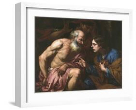 Joseph Interprete Le Reve Du Boulanger Et De L'echanson - Joseph Interpreting the Dreams of the Bak-Giambattista Langetti-Framed Giclee Print