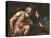 Joseph Interprete Le Reve Du Boulanger Et De L'echanson - Joseph Interpreting the Dreams of the Bak-Giambattista Langetti-Stretched Canvas