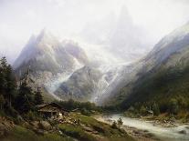 A View of Chamonix and Mont Blanc-Joseph Jansen-Stretched Canvas