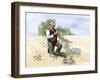 Joseph Juneau, Discoverer of the Gold Creek and Basin Mines, Alaska, Holding a Gold Nugget-null-Framed Giclee Print