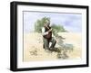 Joseph Juneau, Discoverer of the Gold Creek and Basin Mines, Alaska, Holding a Gold Nugget-null-Framed Giclee Print