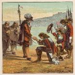 Charles II Lands at Dover and is Saluted as King of England by General Monk Who Kneels Before Him-Joseph Kronheim-Art Print