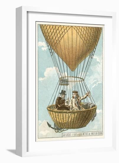 Joseph Louis Gay-Lussac and Jean-Baptiste Biot in a Balloon at an Altitude of 4000 Metres, 1804-null-Framed Giclee Print