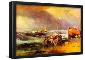 Joseph Mallord Turner Coastal Scene with Fishermen Art Print Poster-null-Framed Poster