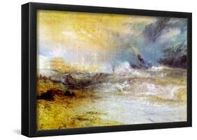 Joseph Mallord Turner Waves Breaking on a Lee Shore Art Print Poster-null-Framed Poster