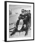 Joseph Meconi Sitting in Driver's Seat of Bobsled with Teammates at Winter Olympics-null-Framed Premium Photographic Print