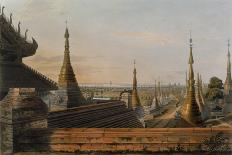 View of the Great Dagon Pagoda at Rangoon from the West, Engraved by Henry Pyall (1795-1833)…-Joseph Moore-Framed Stretched Canvas