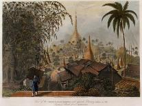 Scene Upon the Terrace of the Great Dagon Pagoda at Rangoon-Joseph Moore-Giclee Print