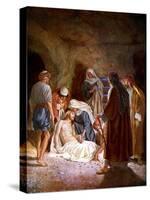 Joseph of Arimathaea removes the body of Jesus - Bible-William Brassey Hole-Stretched Canvas