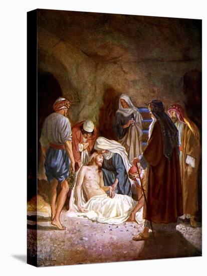 Joseph of Arimathaea removes the body of Jesus - Bible-William Brassey Hole-Stretched Canvas