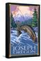 Joseph, Oregon, Angler Fisherman-Lantern Press-Framed Stretched Canvas