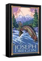 Joseph, Oregon, Angler Fisherman-Lantern Press-Framed Stretched Canvas