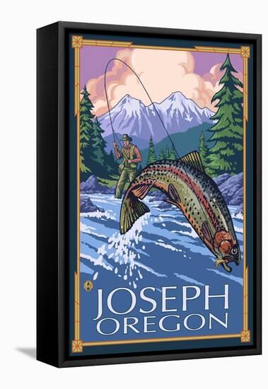 Joseph, Oregon, Angler Fisherman-Lantern Press-Framed Stretched Canvas