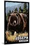 Joseph, Oregon - Grizzly Bear - Scratchboard-Lantern Press-Mounted Art Print