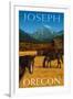 Joseph, Oregon - Horses and Barn-Lantern Press-Framed Art Print