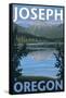 Joseph, Oregon - Lake and Mountain View-Lantern Press-Framed Stretched Canvas