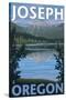 Joseph, Oregon - Lake and Mountain View-Lantern Press-Stretched Canvas