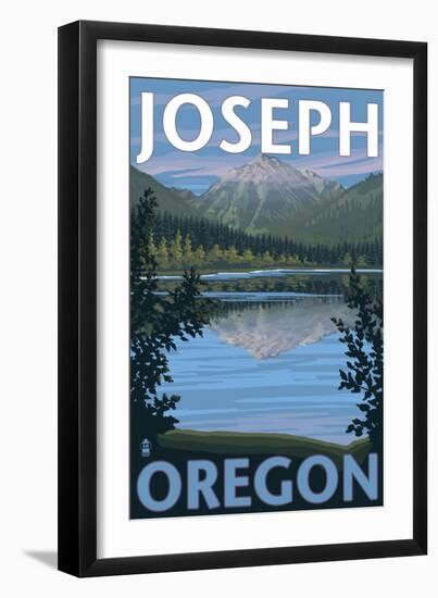 Joseph, Oregon - Lake and Mountain View-Lantern Press-Framed Art Print