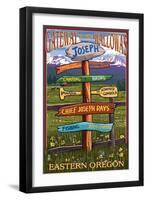 Joseph, Oregon - Sign Destinations-Lantern Press-Framed Art Print