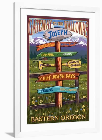 Joseph, Oregon - Sign Destinations-Lantern Press-Framed Art Print