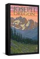 Joseph, Oregon, Spring Flowers-Lantern Press-Framed Stretched Canvas