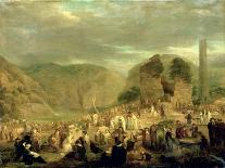 All Souls' Day in the Churchyard at Glendalough-Joseph Peacock-Framed Stretched Canvas