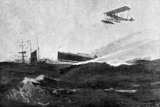 WW1 - British Seaplane in Action, Cuxhaven, Germany, 1915-Joseph Pennel and Charles Pears-Framed Stretched Canvas