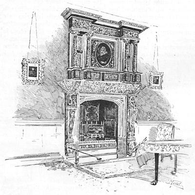 'Old Charterhouse: Mantelpiece in the Master's Lodge', 1886